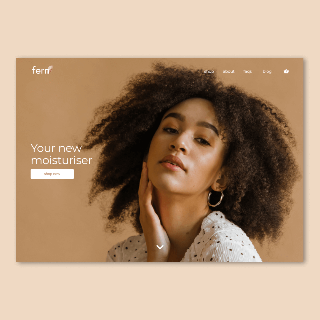 Skincare brand landing page