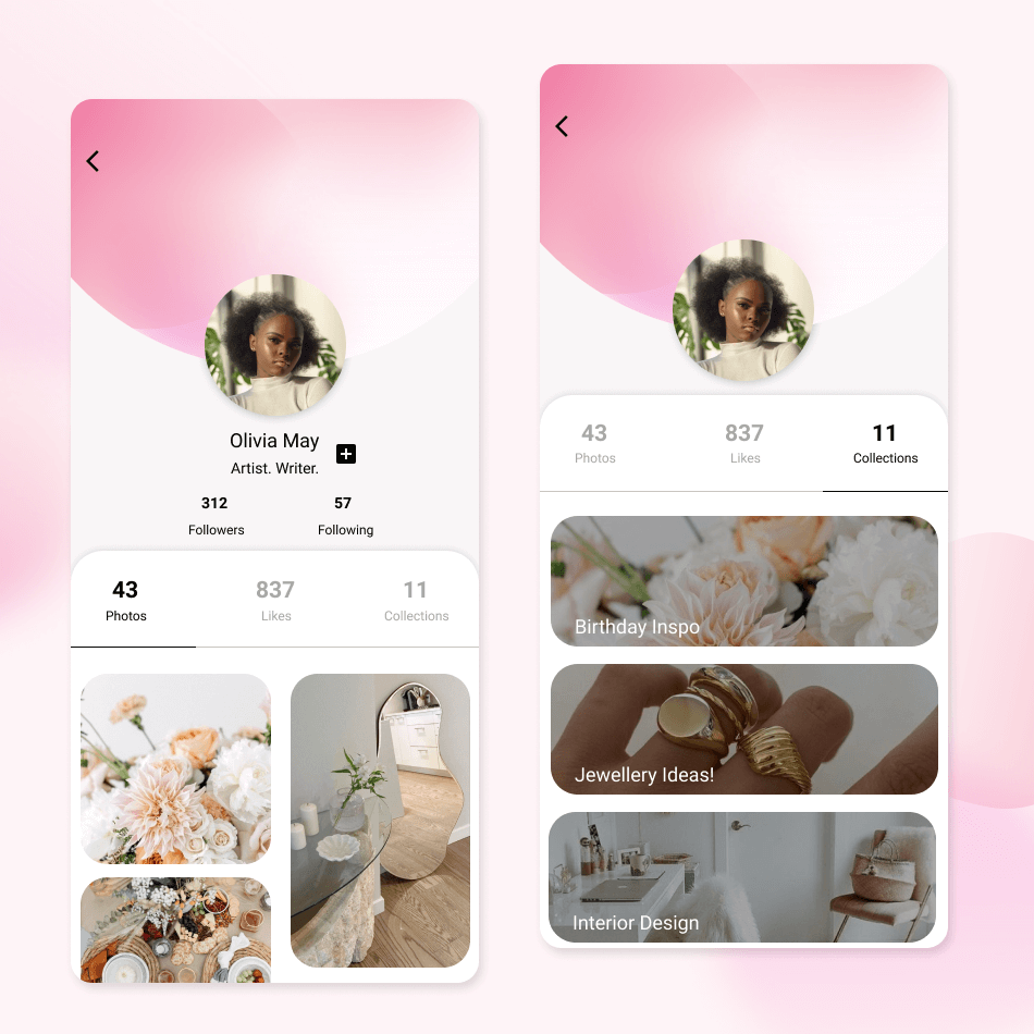 Profile page app